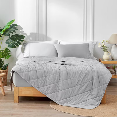 Cozy Bliss Lightweight Cooling Blanket, Breathable Summer Quilt, Cool Grey, 108" x 90" | Target