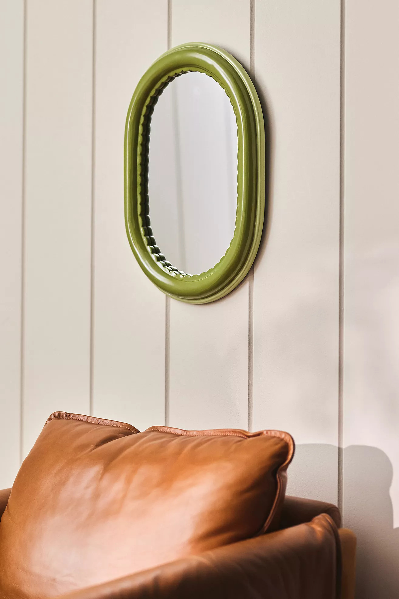 Merritt Green Scalloped Oval Petite Gallery Wall Mirror | Anthropologie (US)
