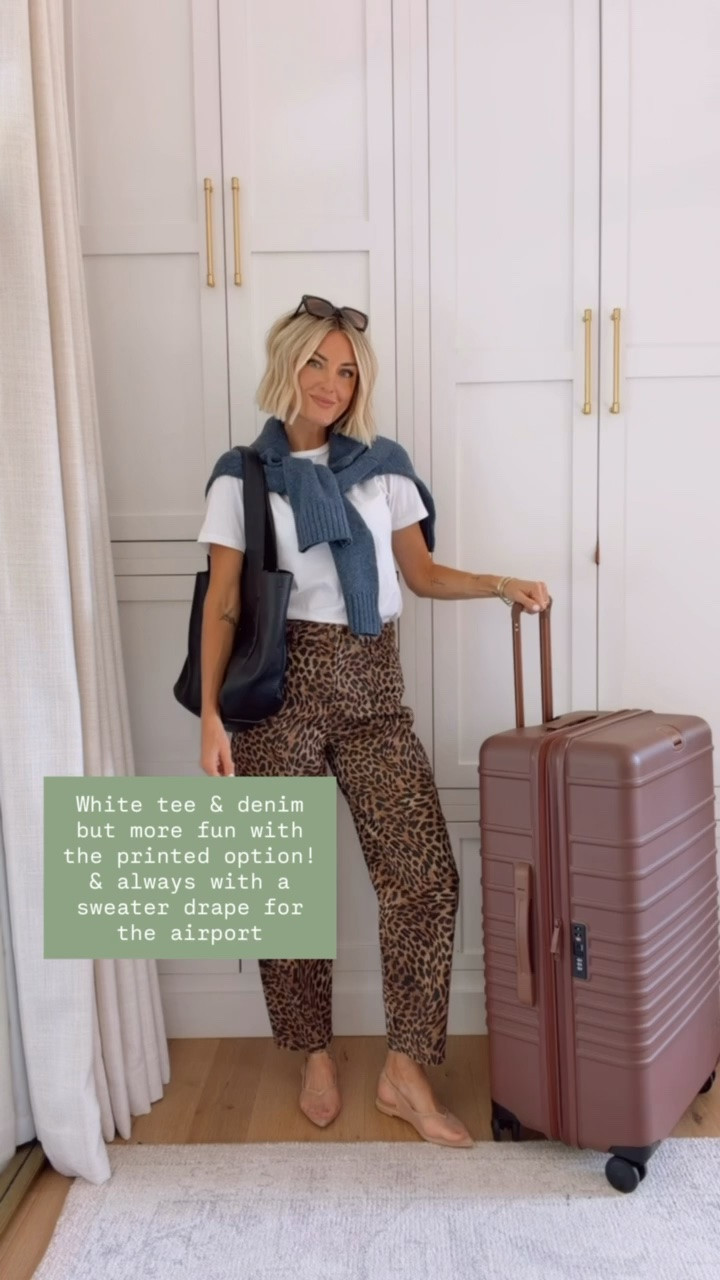 A classic white tee & a pair of denim is a more elevated travel look! I love this pair of leopard print denim! It’s so cute & currently on sale! Wearing 24!

Loverly Grey, travel outfit, airport outfit, Beis, luggage, barrel jeans, leopard print, white tee

#LTKSeasonal #LTKTravel