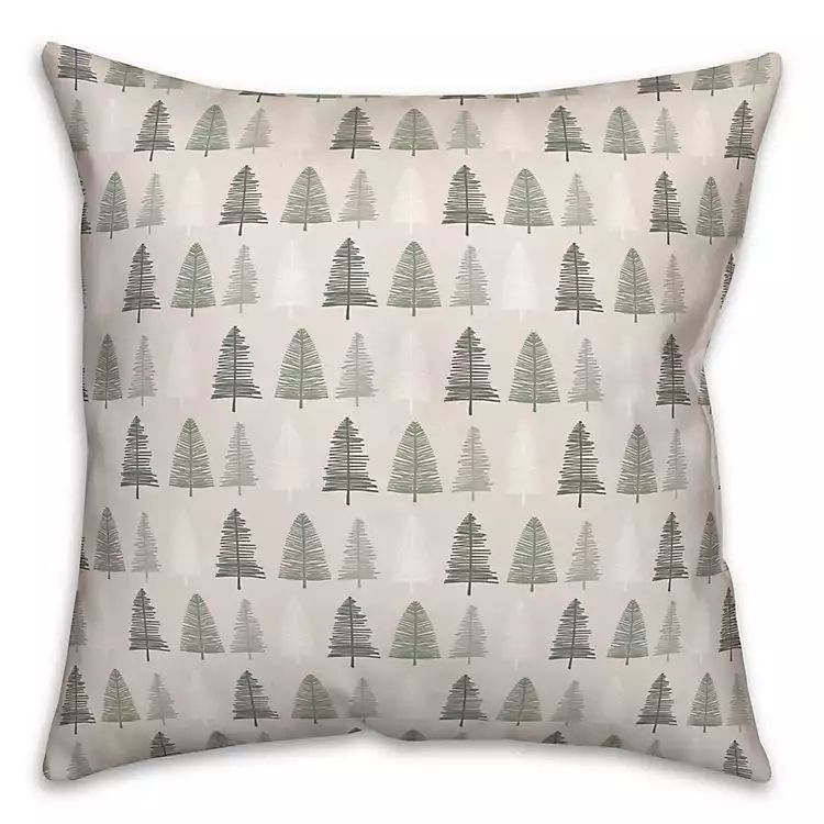 Neutral Green Tree Pattern Pillow | Kirkland's Home