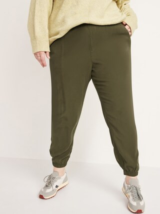 High-Waisted Twill Jogger Pants for Women | Old Navy (US)