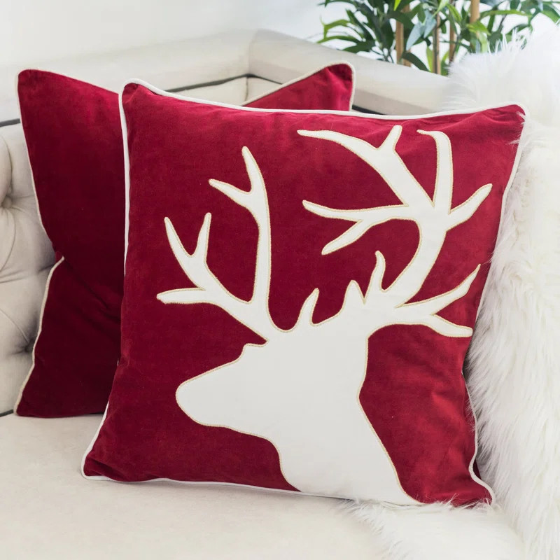 Thornlie Appliqued Velvet Throw Pillow | Wayfair North America