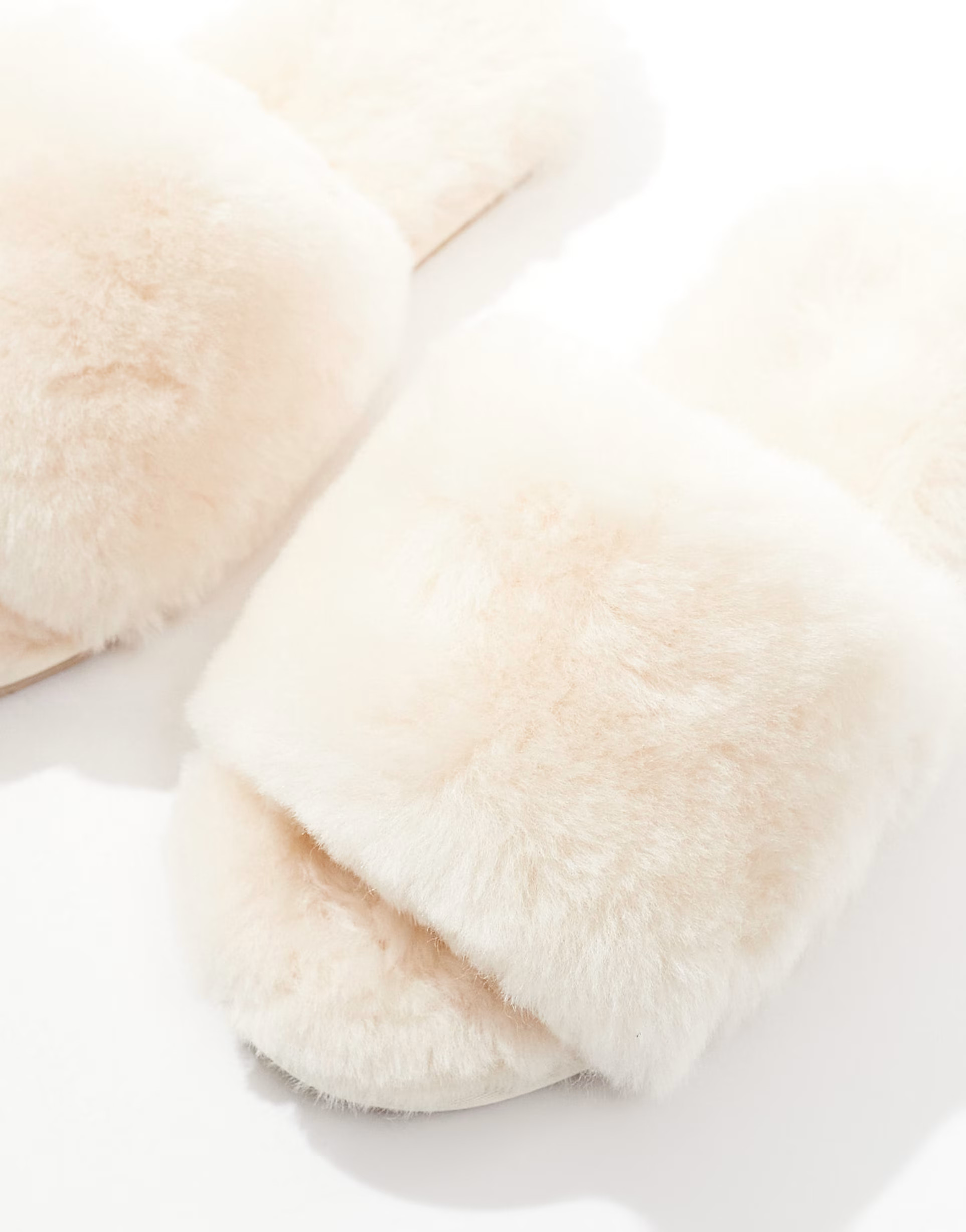 ASOS DESIGN Zable premium sheepskin slippers in cream | ASOS (Global)