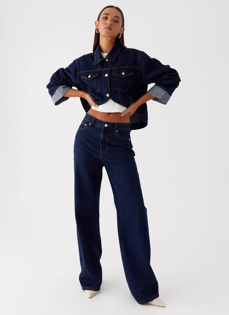 Back Again Straight Leg Denim Jeans - Blue | Peppermayo (Global)