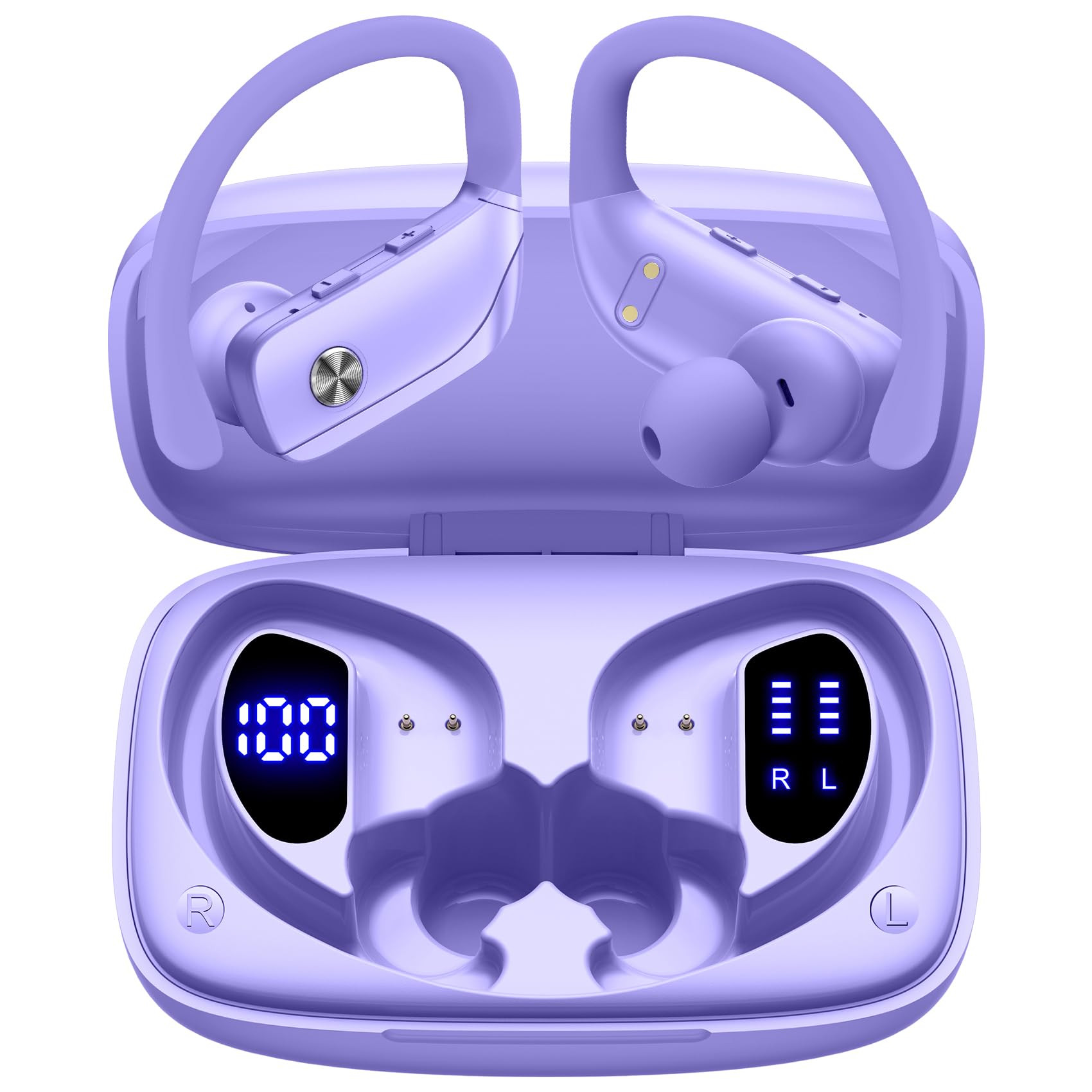 bmani Ear Buds Wireless Earbuds Bluetooth Headphones with 80H Playtime LED Display Case, Over-Ear... | Amazon (US)