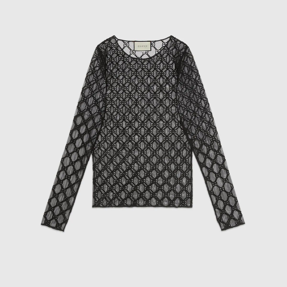 Gucci GG embroidered tulle T-shirt | Gucci (US)