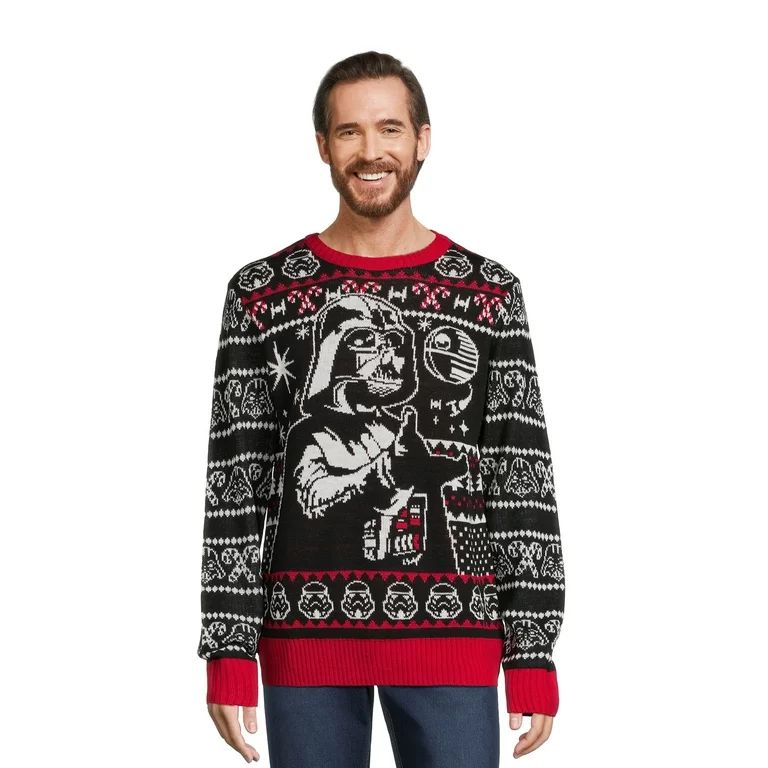 Star Wars Men's Darth Vader Christmas Sweater with Long Sleeves, Sizes S-3XL | Walmart (US)