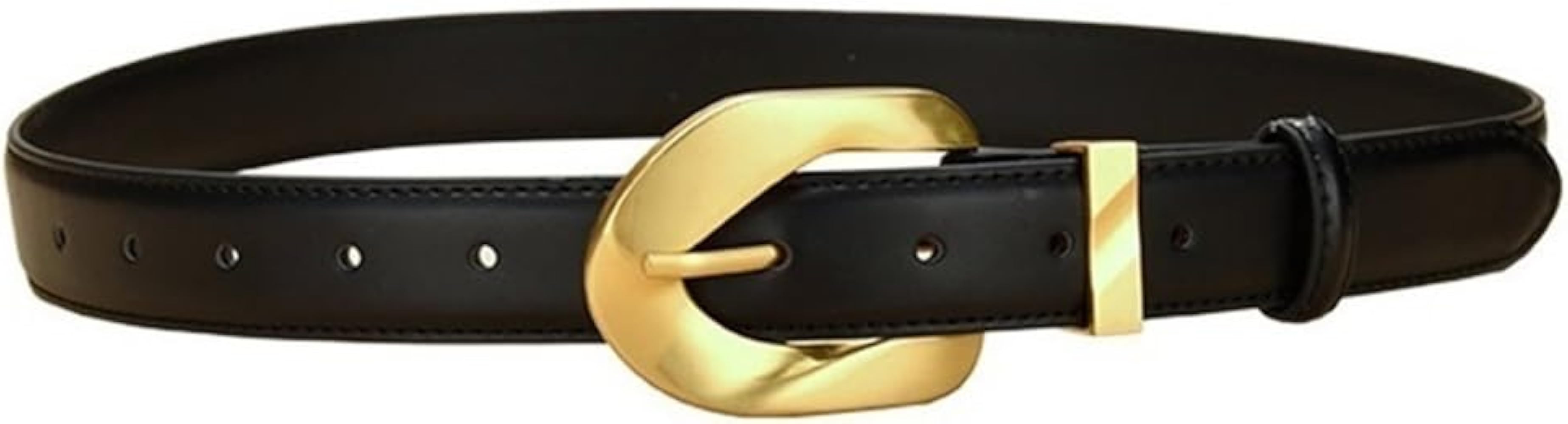 Women Belts For Jeans,1.1" Fashion Ladies Belt With Gold Buckle,Belts For Pants Jeans Dresses | Amazon (US)