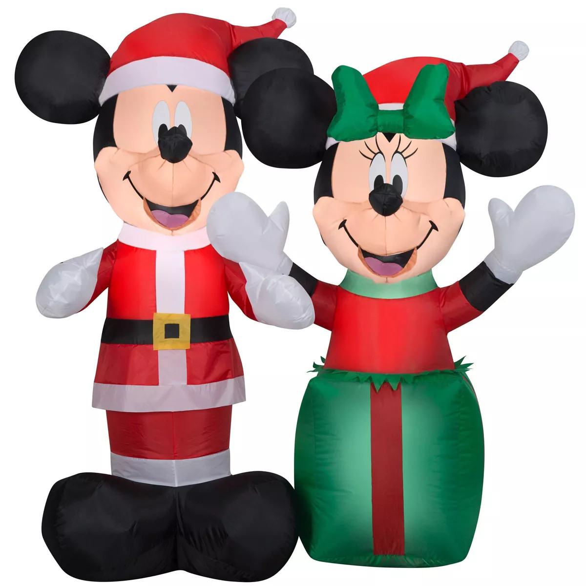 4' Disney Mickey Mouse & Friends Santa Mickey and Minnie Mouse Inflatable Christmas Decoration | Target