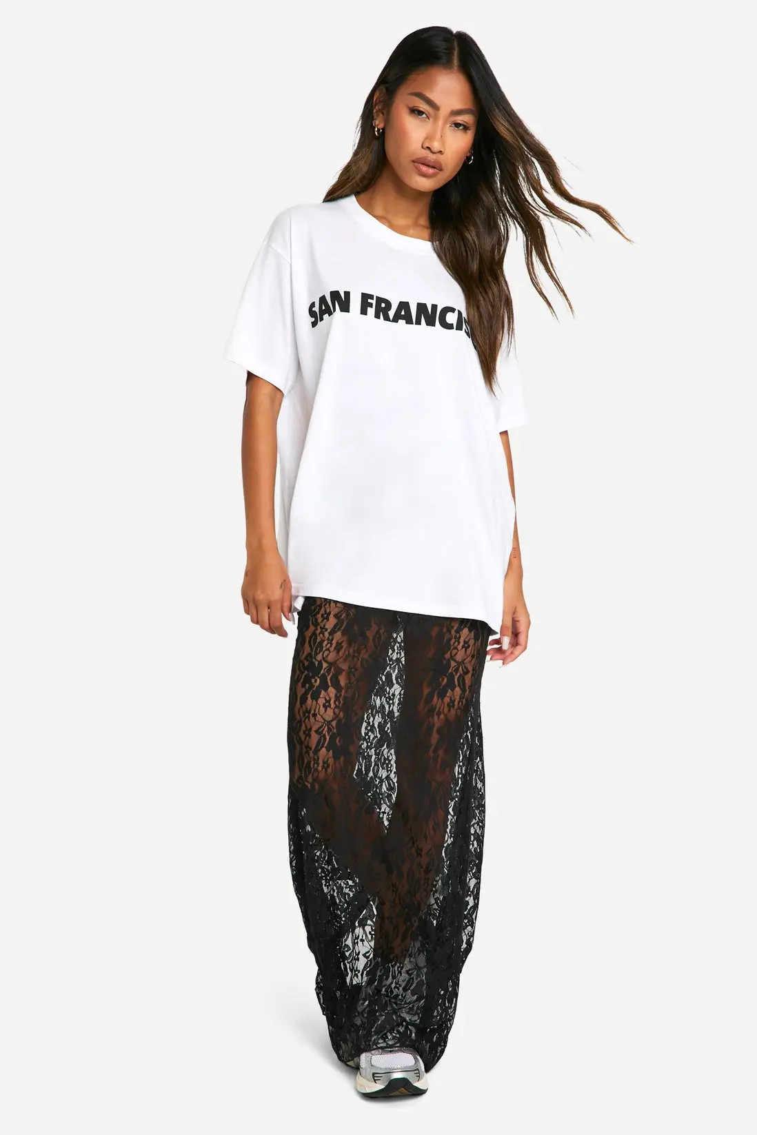 Lace Maxi Column Skirt | Boohoo.com (UK & IE)