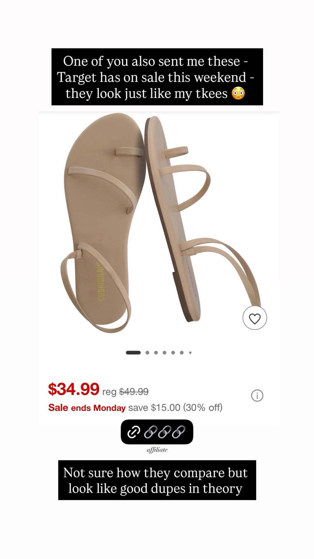 One of you also sent me these - Target has on sale this weekend - they look just like my tkees 😳 Not sure how they compare but look like good dupes in theory  affiliate