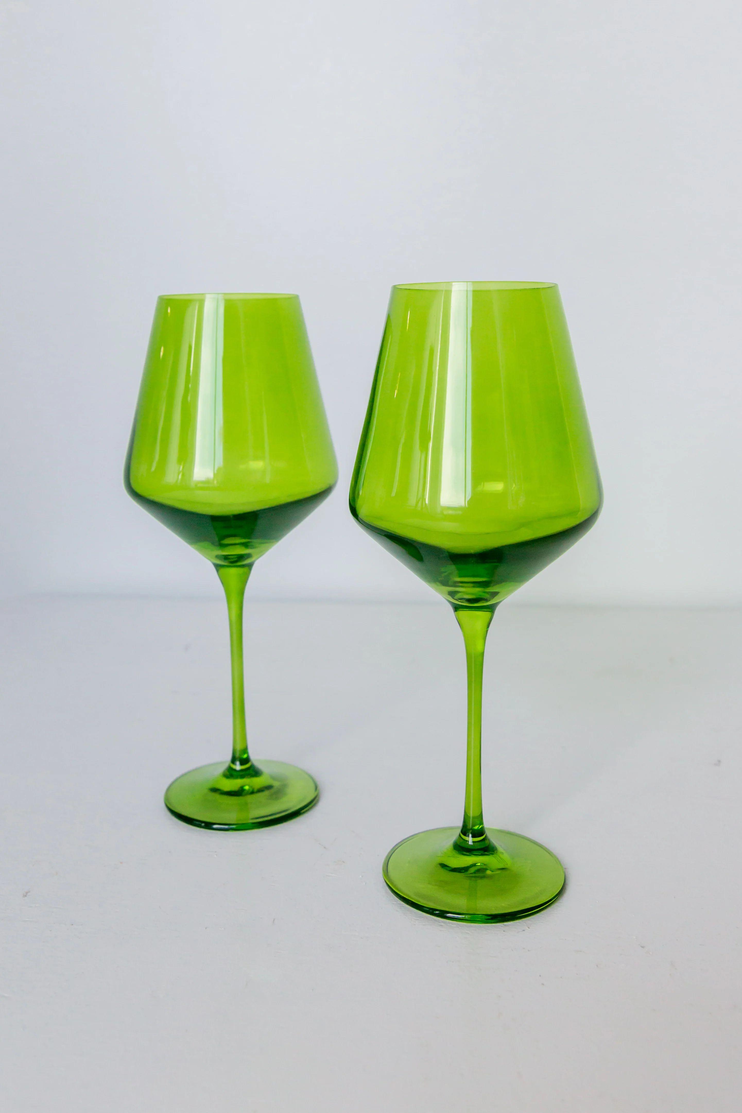 Estelle Colored Wine Stemware - Set of 2 {Forest Green} | Estelle Colored Glass