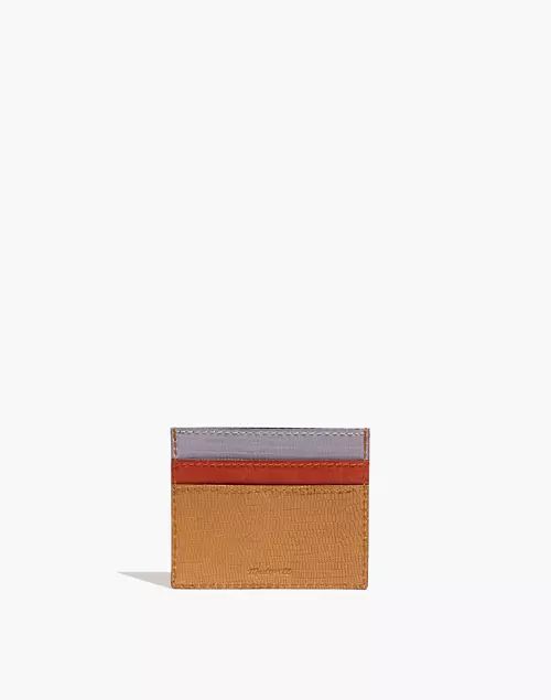 The Leather Card Case: Colorblock Lizard Embossed Edition | Madewell