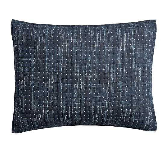 Arlo Cross Stitch Quilted Sham | Pottery Barn (US)