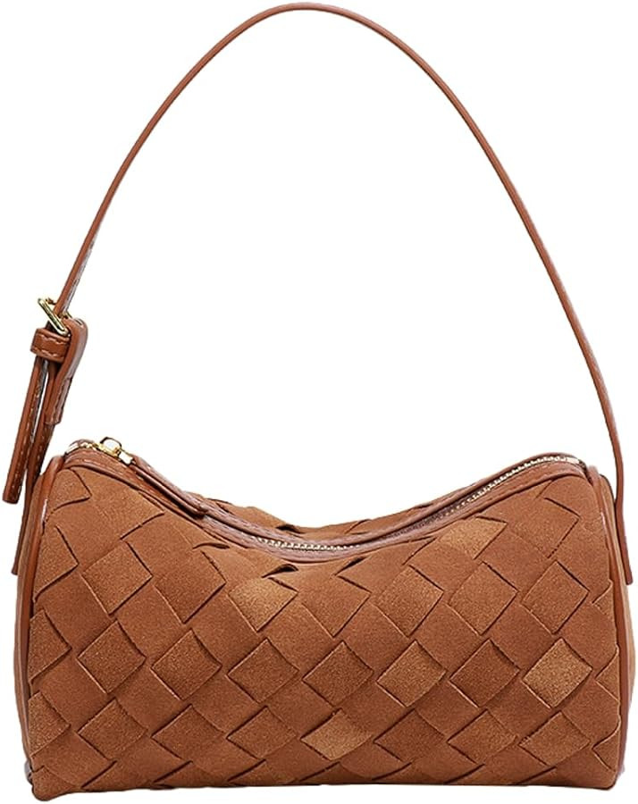 Mini Woven Bag Small Cute Suede Woven Tote Bag for Women Top-handle Shoulder Bag Summer Hobo Satc... | Amazon (US)