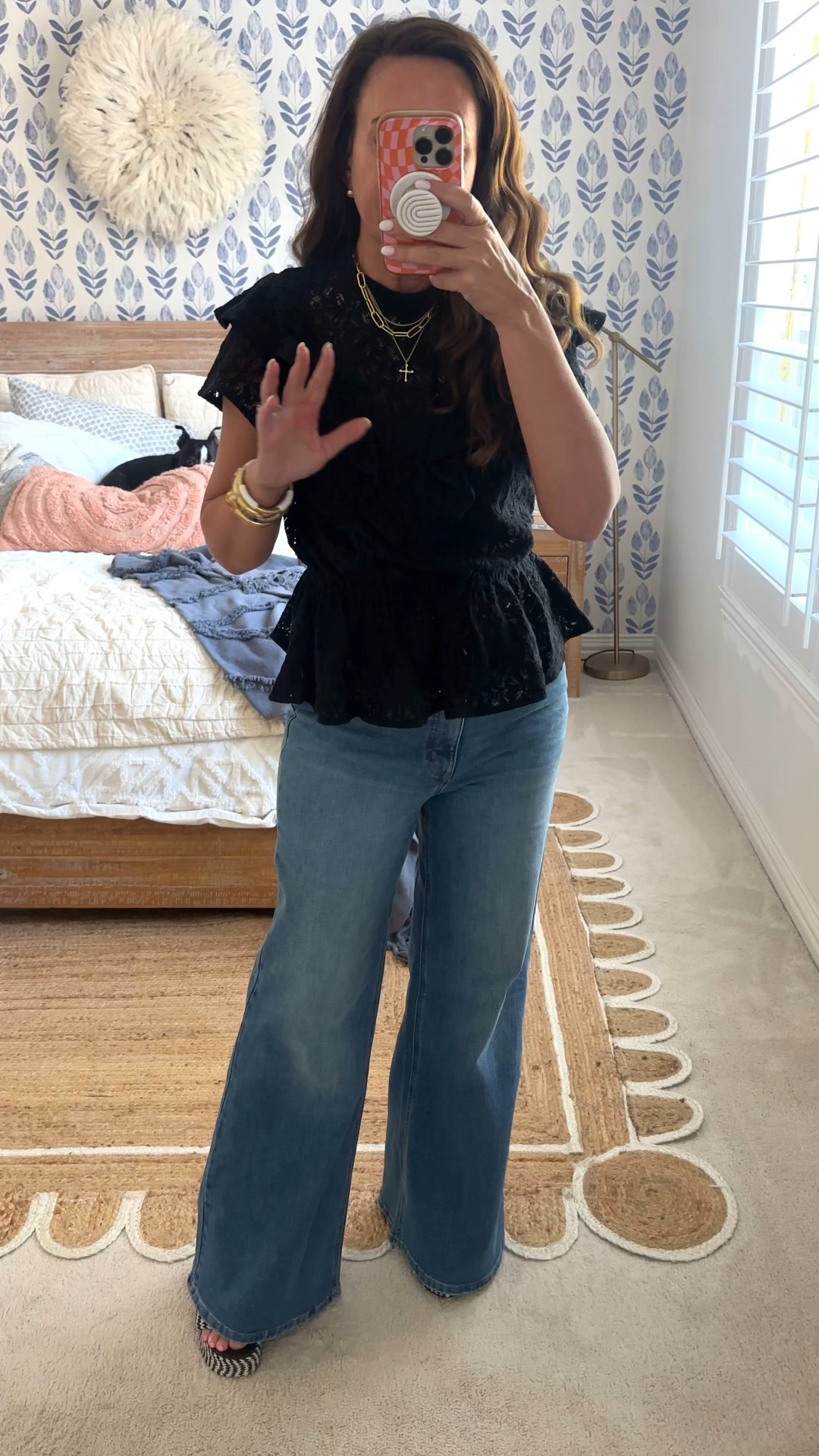 Wearing a small in this peplum lace top, 8 (my true size) in these straight leg jeans that are SO good! I have them in both washes! Just $26!!
.


#LTKFindsUnder50 #LTKStyleTip #LTKOver40
