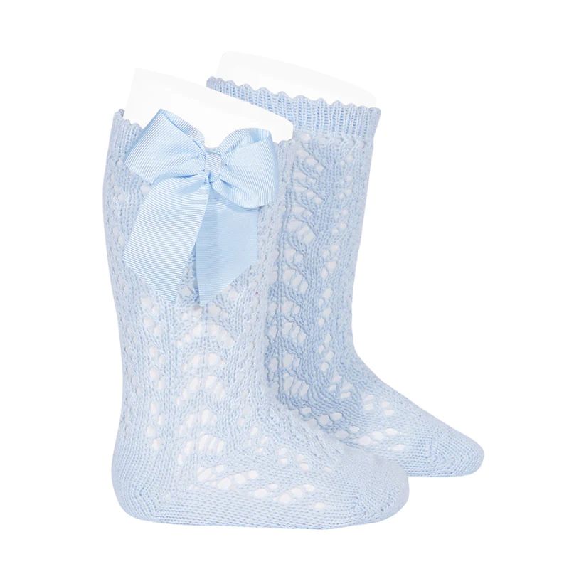 Condor® Crochet Knee Sock with Bow - Light Blue | Dondolo
