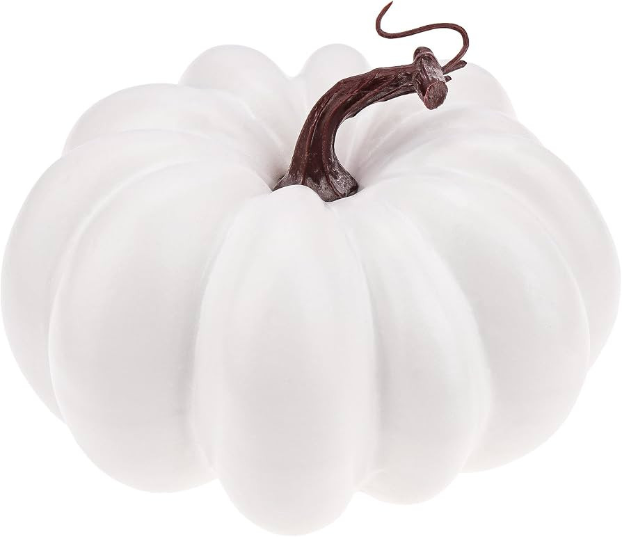 6.7 Inch White Artificial Foam Pumpkins for Fall Home Decorating | Amazon (US)