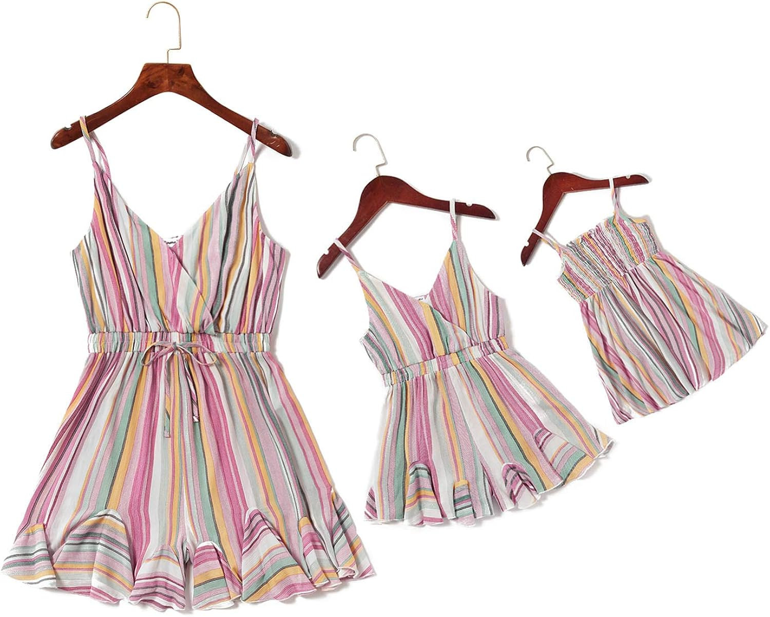 IFFEI Matching Family Sets Leaf Print Red Wine Color Rompers for Mommy and Me Outfits | Amazon (US)