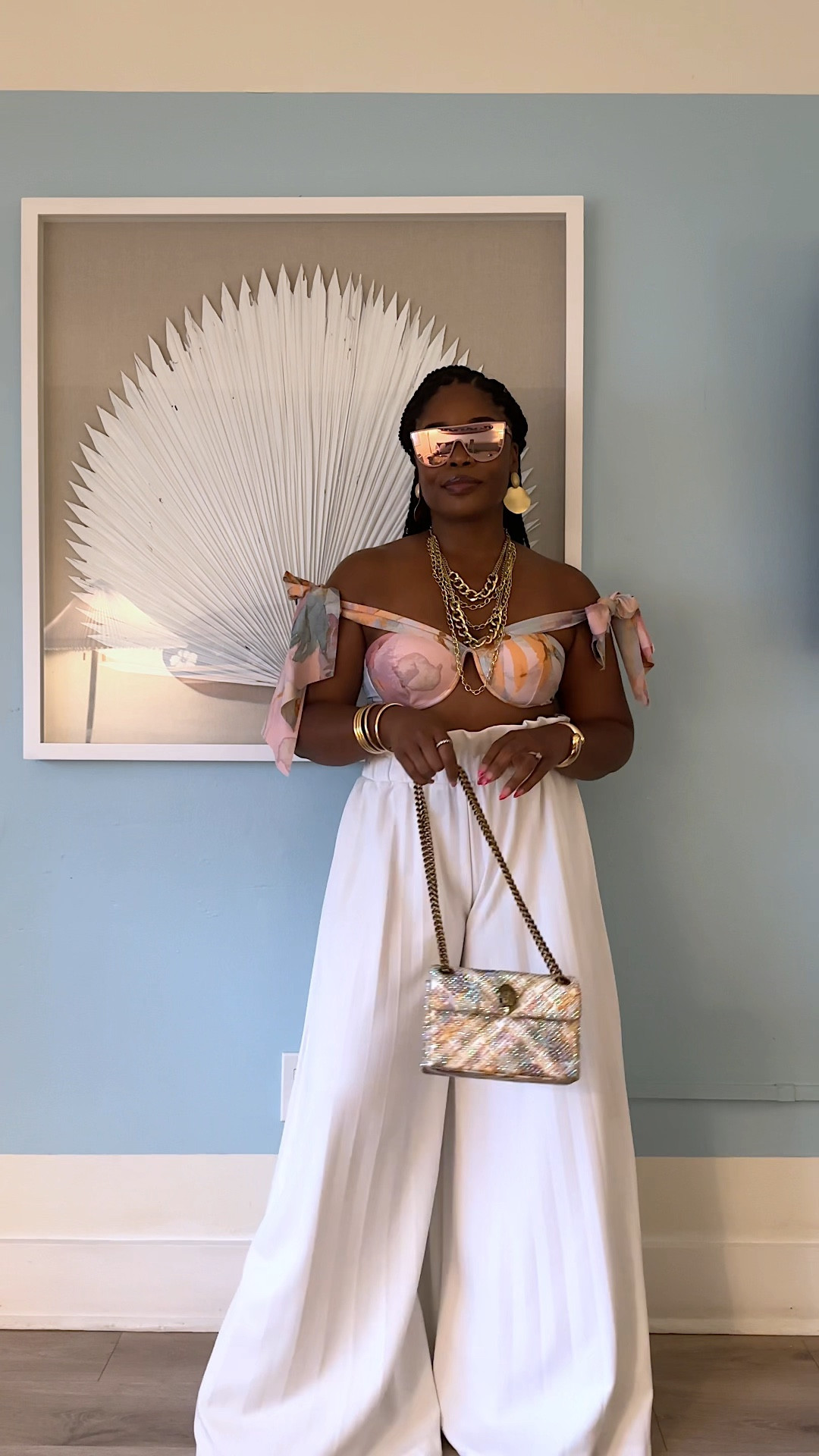 The perfect vacay outfit - wide leg pants and a swim top 🫶🏾🫶🏾 

#LTKSwim #LTKMidsize #LTKStyleTip