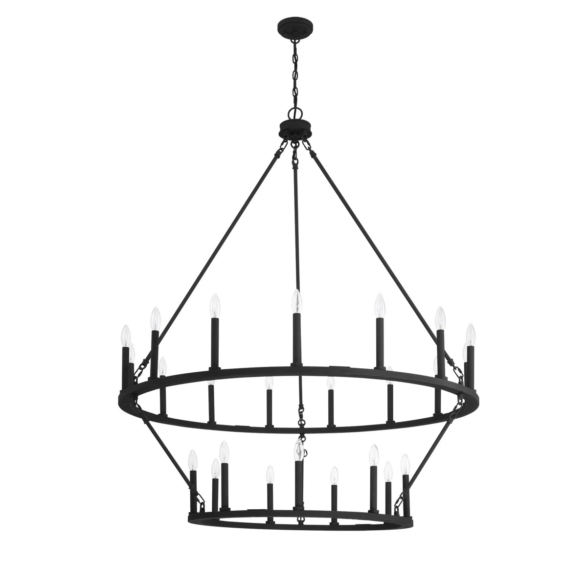 Adriana 24 - Light Living Room Dimmable Steel Wagon Wheel Chandelier UL Certified | Wayfair North America