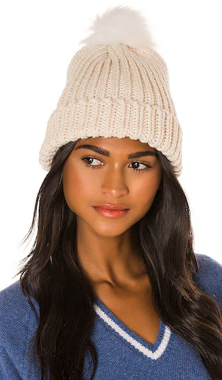 Bryce Faux Fur Beanie in Ivory | Revolve Clothing (Global)