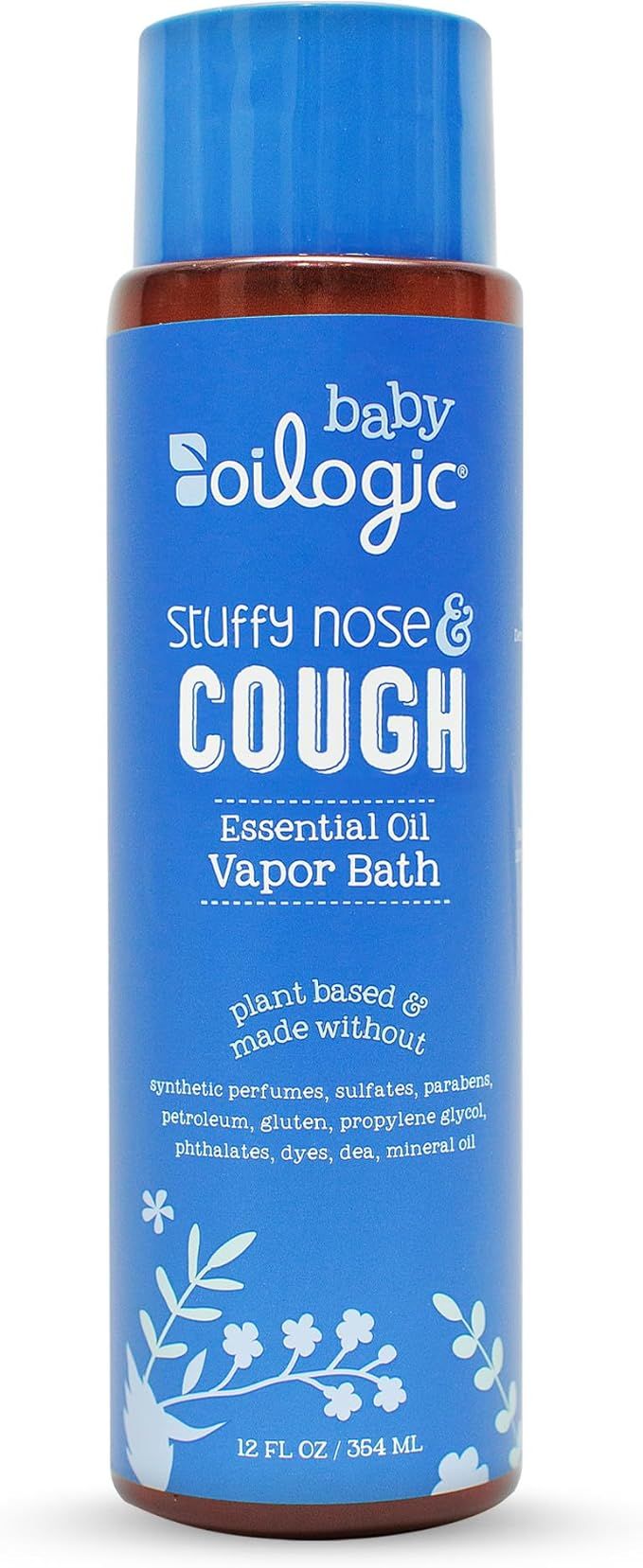 Oilogic Stuffy Nose and Cough Vapor Bath Relief for Babies & Toddlers, Essential Oil Breathe Blen... | Amazon (US)