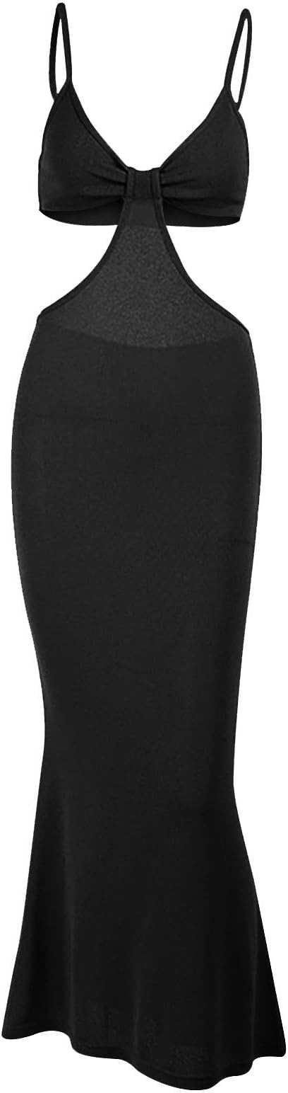 MoKFE Sexy Evening Sling Dress for Women,Fashion Ruffle Back Elegant Temperament Slim Long Dresse... | Amazon (US)