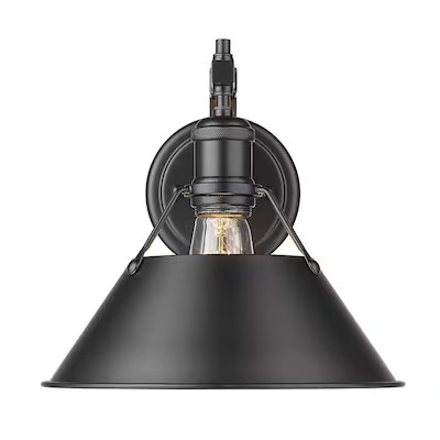 Golden Lighting  Orwell 10-in W 1-Light Matte Black Industrial Wall Sconce | Lowe's