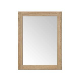 Huckleberry 24 in. W x 32 in. H Rectangular Framed Wall Bathroom Vanity Mirror in Natural Oak | The Home Depot