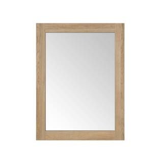 Huckleberry 24 in. W x 32 in. H Rectangular Framed Wall Bathroom Vanity Mirror in Natural Oak | The Home Depot