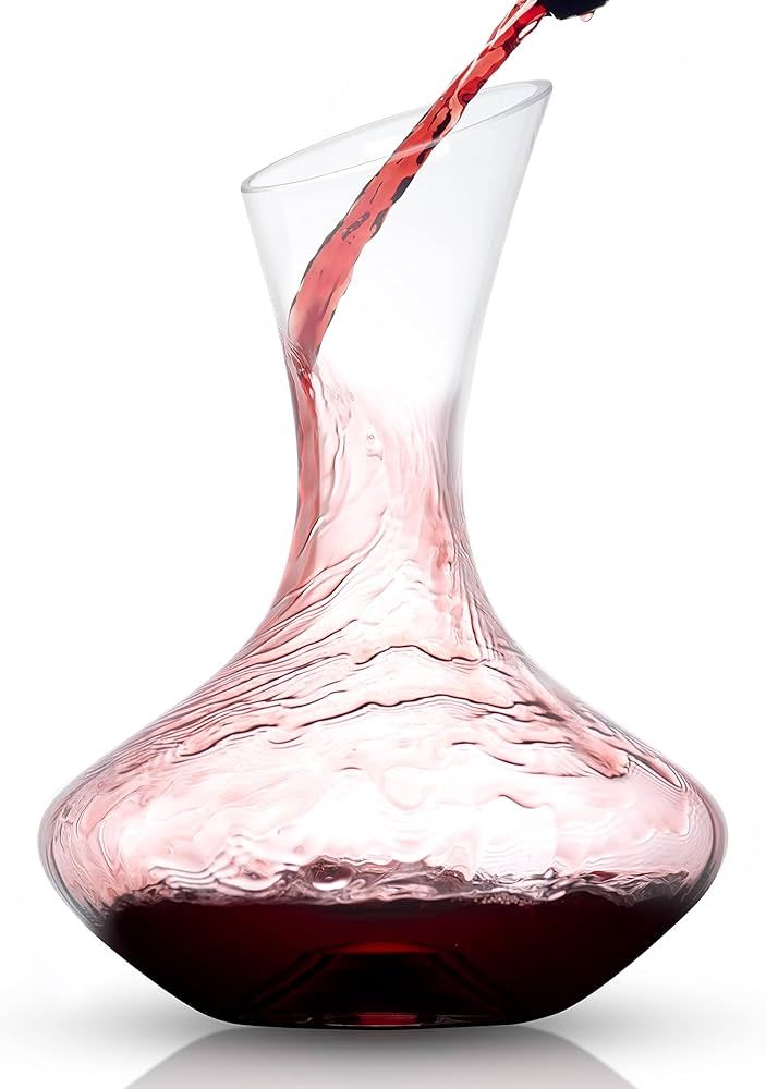 JoyJolt Lancia Wine Decanter Crystal Wine Aerator Handmade Base Glass Pitcher Ultra Elegant Desig... | Amazon (US)
