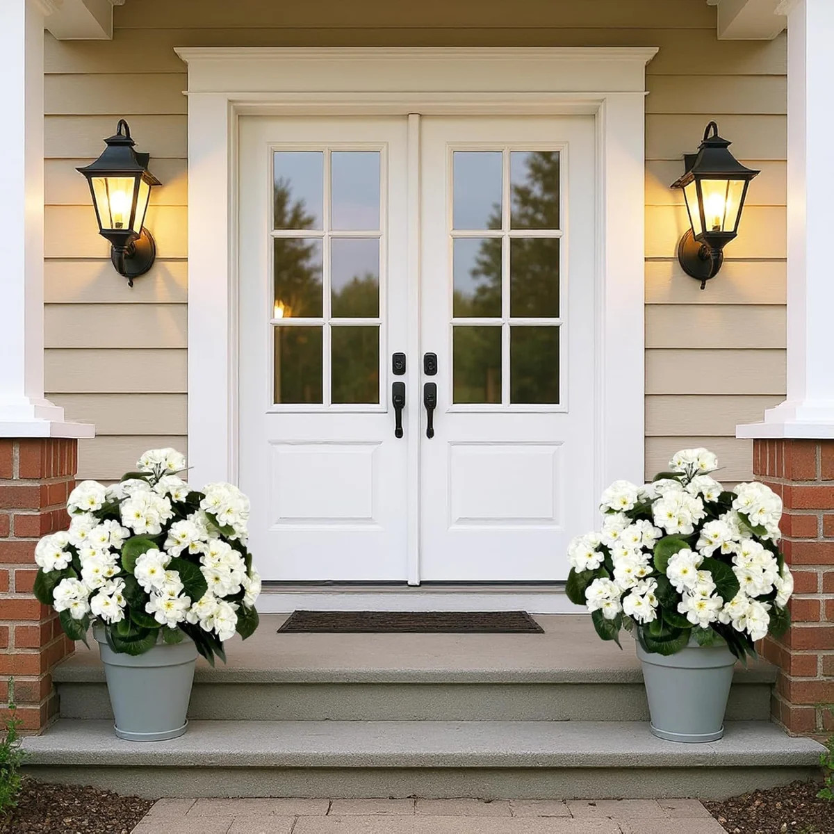 Set of 2 Artificial Silk Fowers with Garden Picket, Artificial Flowers with Ground Picket, Balcon... | Wayfair North America
