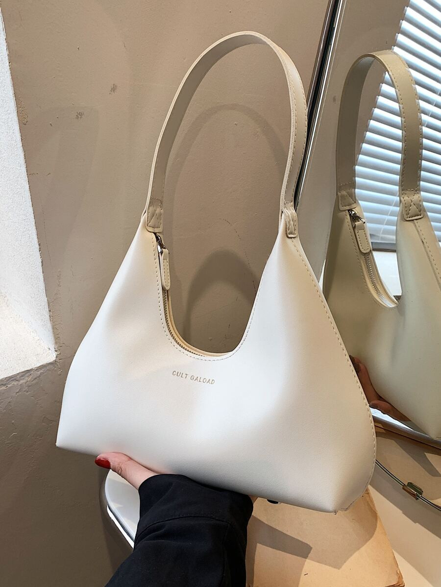 Letter Graphic Hobo Bag PU | SHEIN