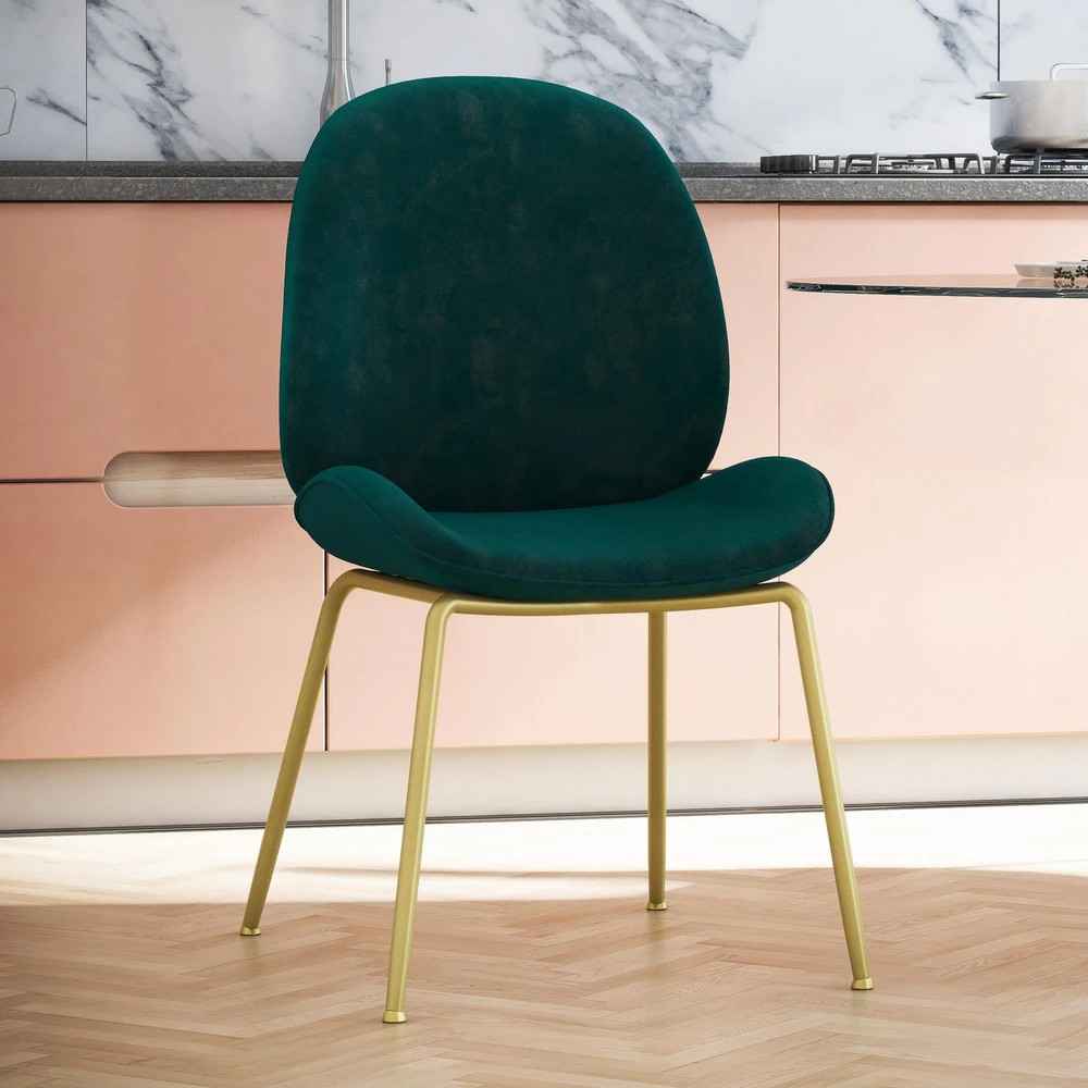 CosmoLiving by Cosmopolitan Astor Upholstered Dining Chair - Brass Finish - Bleached Teal (As Is Ite | Bed Bath & Beyond