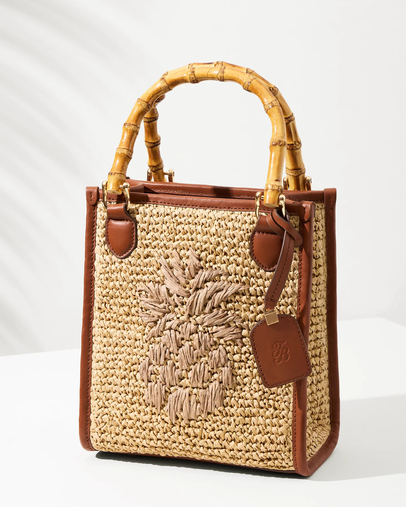 Raffia & Leather Bamboo Mini Tote | Tommy Bahama