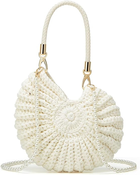 Bohemia Crochet Handwoven Seashell Bag Women Summer Beach Bag Boho Evening Clutch Purses Shoulder... | Amazon (US)