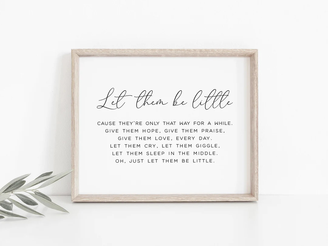 Let Them Be Little Sign Nursery Quote Print Above Crib Wall - Etsy | Etsy (US)