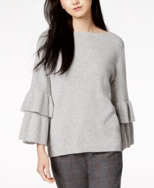 Charter Club Cashmere Ruffle-Sleeve Sweater, Created for Macy's | Macys (US)