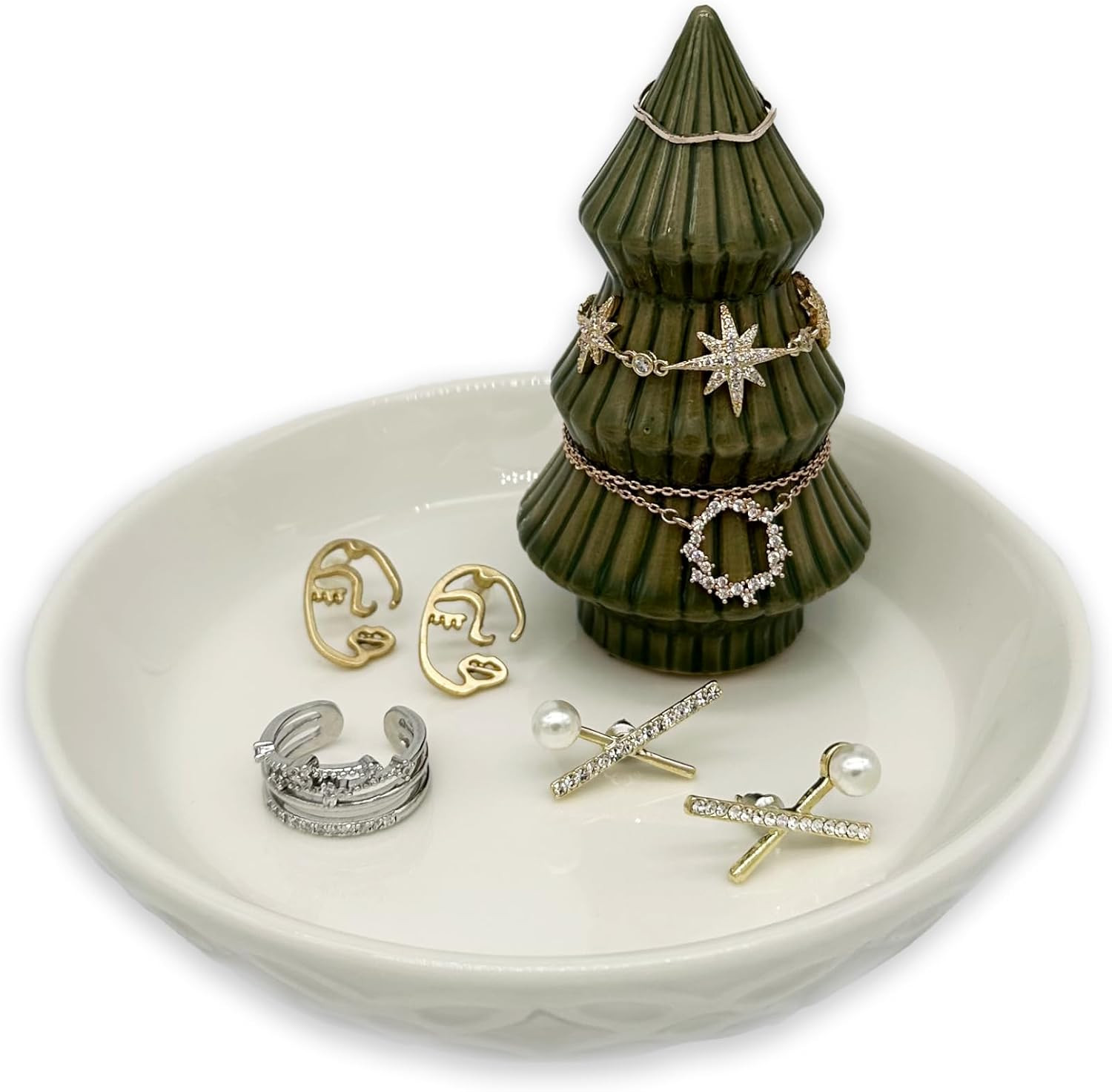 mono living Ceramic Christmas Plates & Jewelry Holder, Moss Green | Amazon (US)