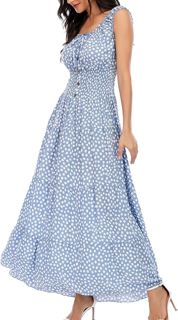 OSTOO Sleeveless Women’s Casual Floral Dress for Women Flowy Long Summer Maxi Dress Womens Boho... | Amazon (US)