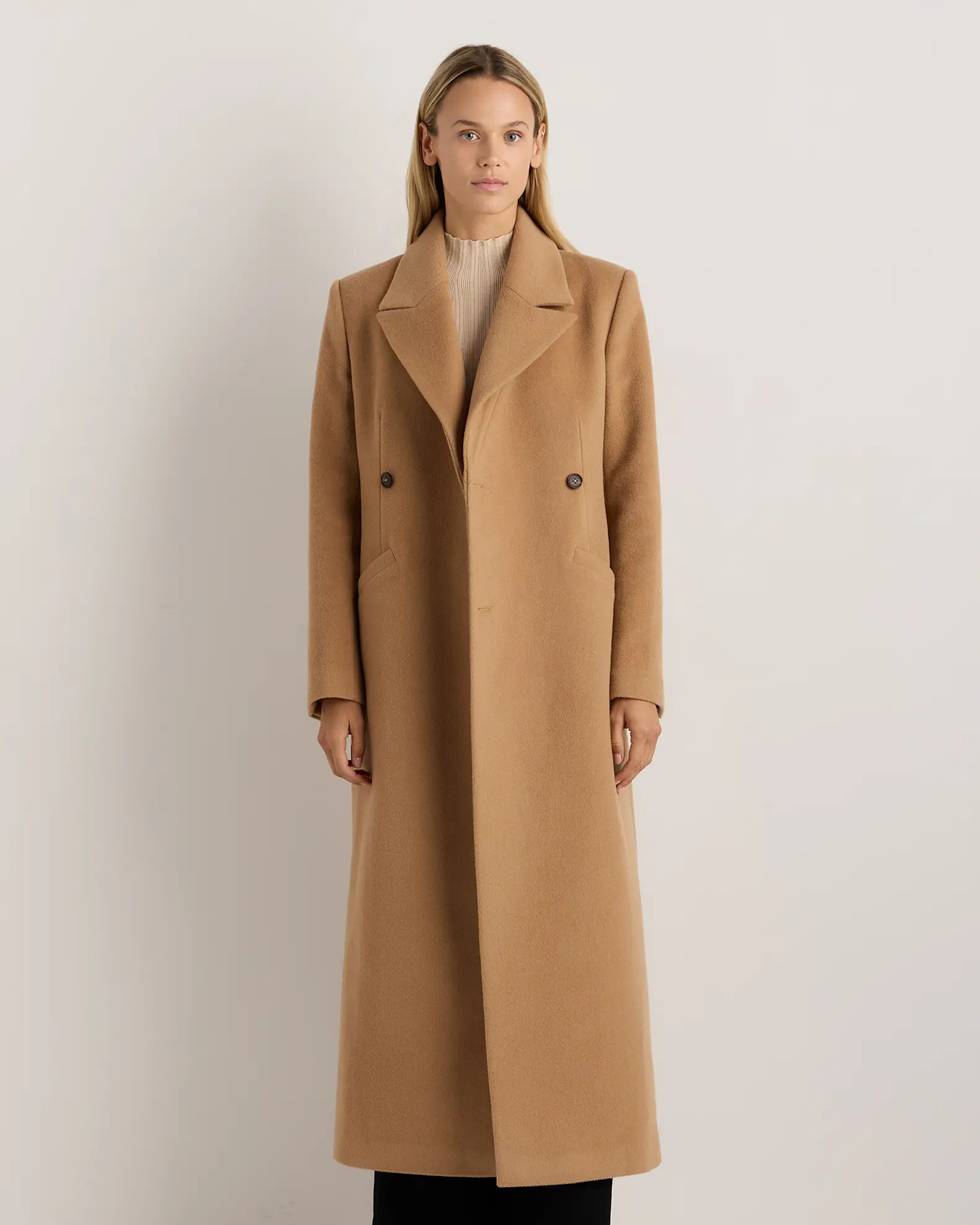 Wool Cashmere Tailored Long Coat | Quince