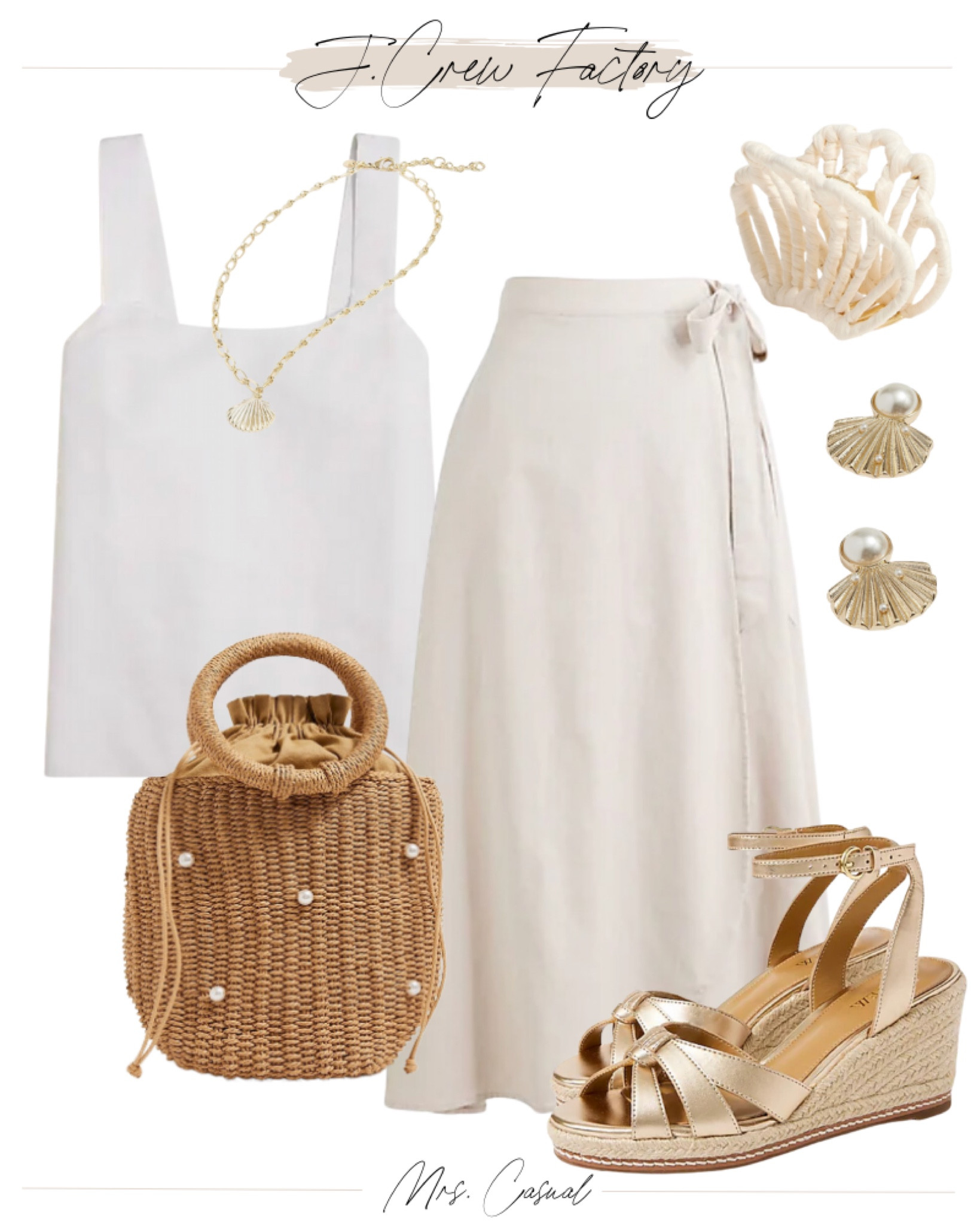 JCrew factory 50% off sale summer wrap skirt outfit idea 

#LTKShoeCrush #LTKSaleAlert #LTKFindsUnder100