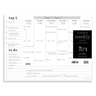 Undated 12" x 9" Utility Weekly Task Desk Pad - The Time Factory | Target