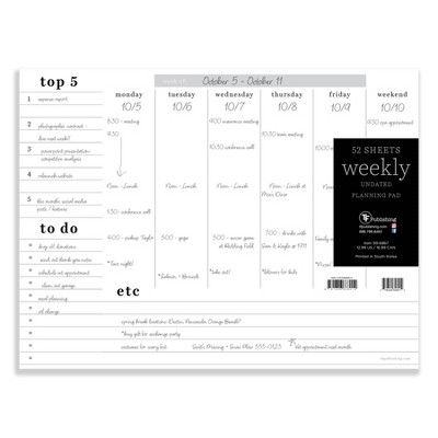 Undated 12&#34; x 9&#34; Utility Weekly Task Desk Pad - The Time Factory | Target