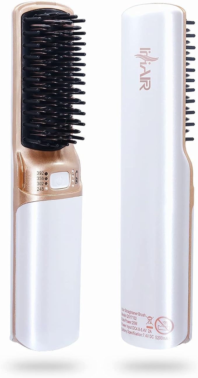 IHHAIR Hot Hair Straightener Brush,Portable Mini Cordless Hair Straightener with Travel Size USB ... | Amazon (US)