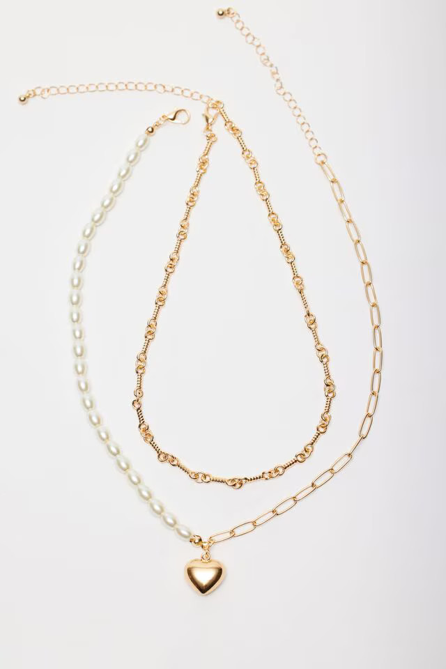 Layered Twist & Pearl Locket Necklace | Dynamite Clothing