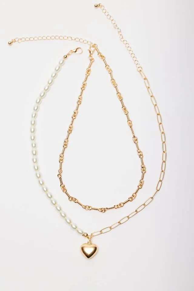 Layered Twist & Pearl Locket Necklace | Dynamite Clothing