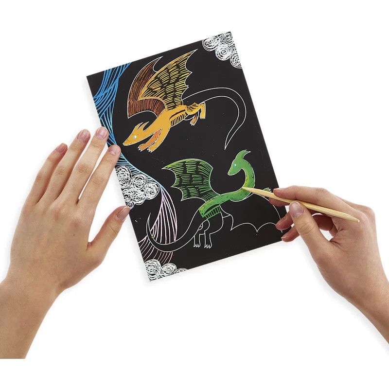 Scratch & Scribble Art Kit, Fantastic Dragon (Set of 10) | Maisonette
