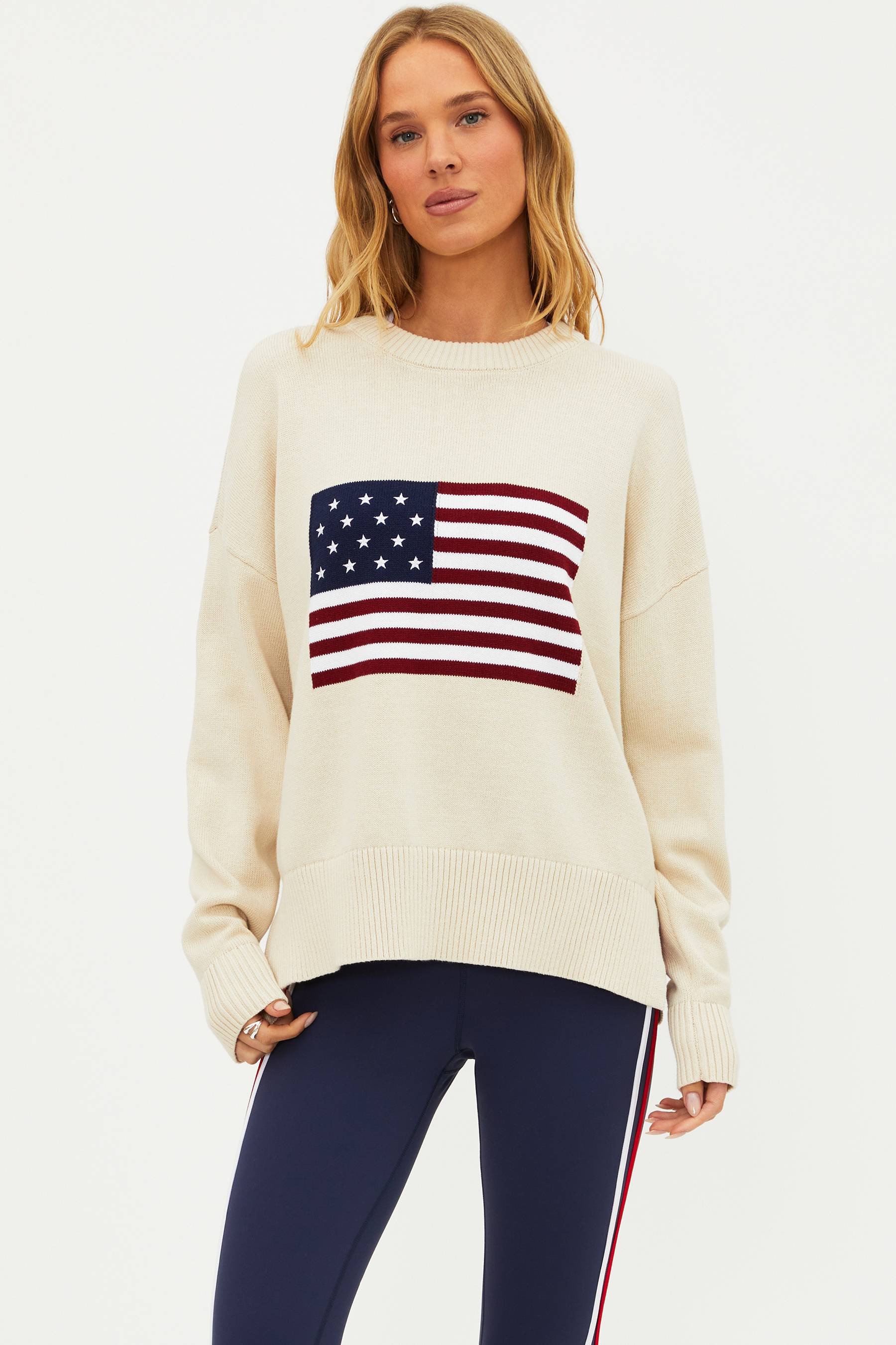Callie Sweater Americana Ivory | Beach Riot